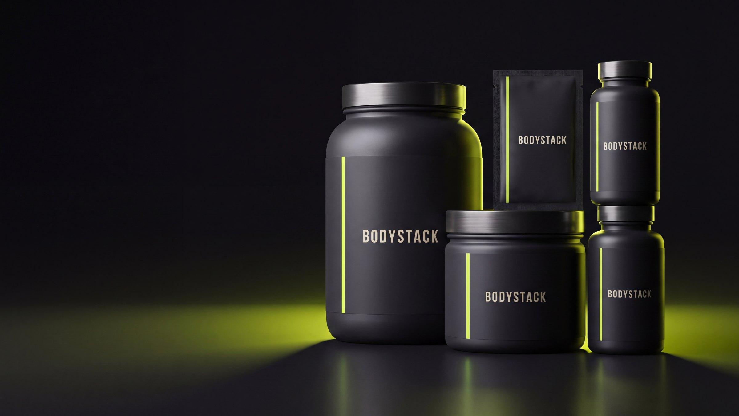 Five BodyStack containers arranged as a complete stack