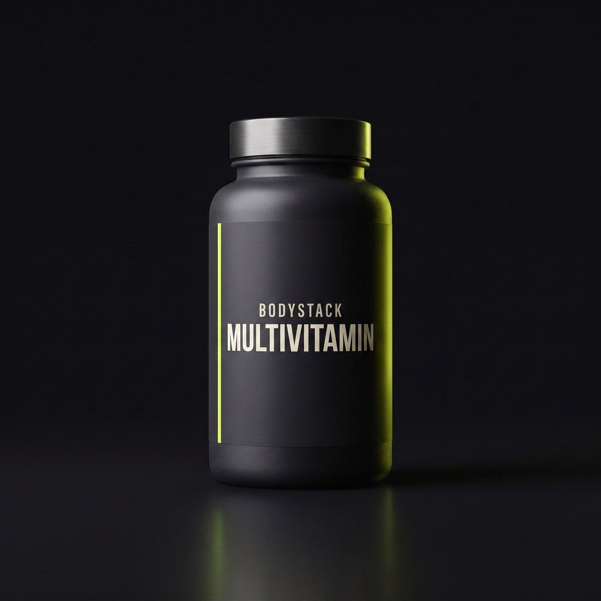 BodyStack Multivitamin bottle, front