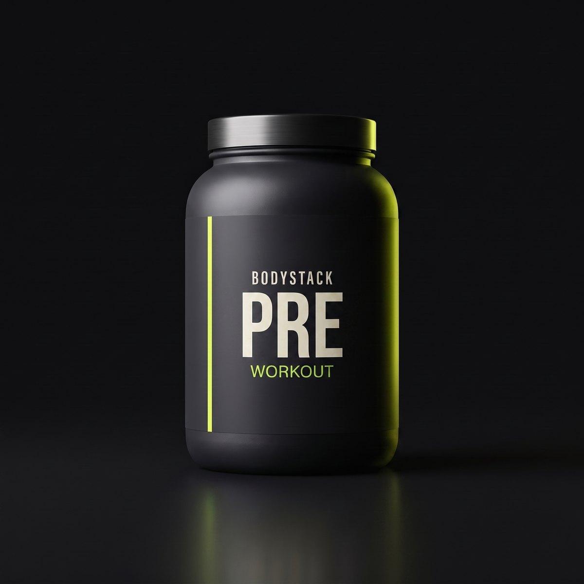 BodyStack Pre-Workout tub, front